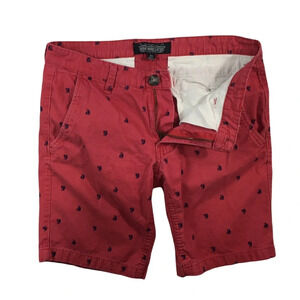 SH251 Mens SUNDAY WORK CLOTHES Preppy Sailboat Print Chino Shorts 29